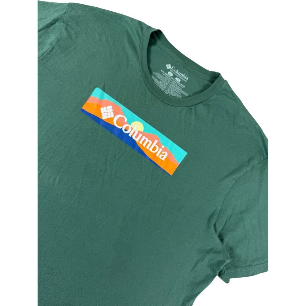Columbia Sportswear Men's XL Green Graphic Logo T Shirt Outdoor Casual Tee